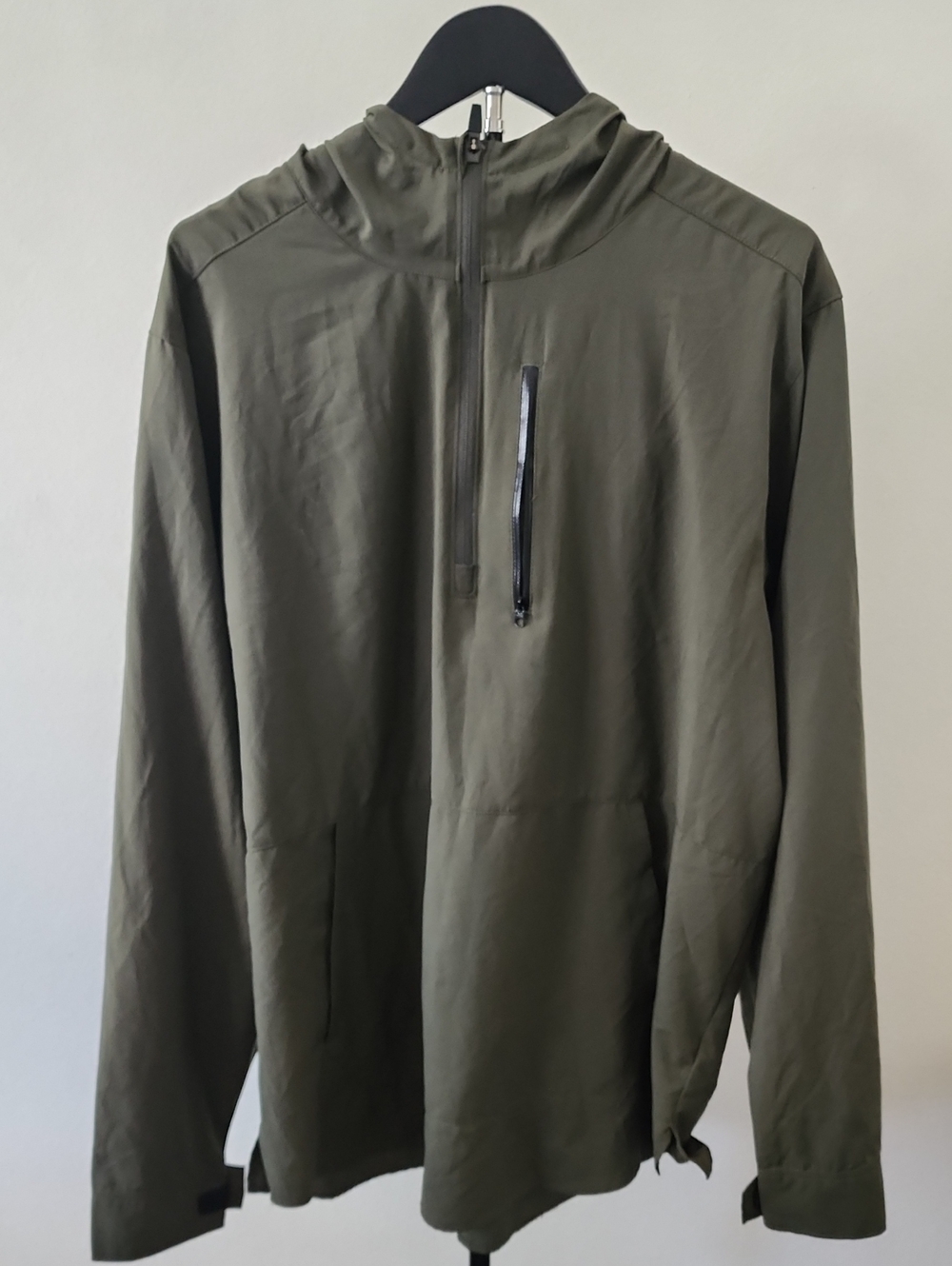 ExOfficio Men’s Olive Green Hooded Half Zip Performance Pullover Jacket